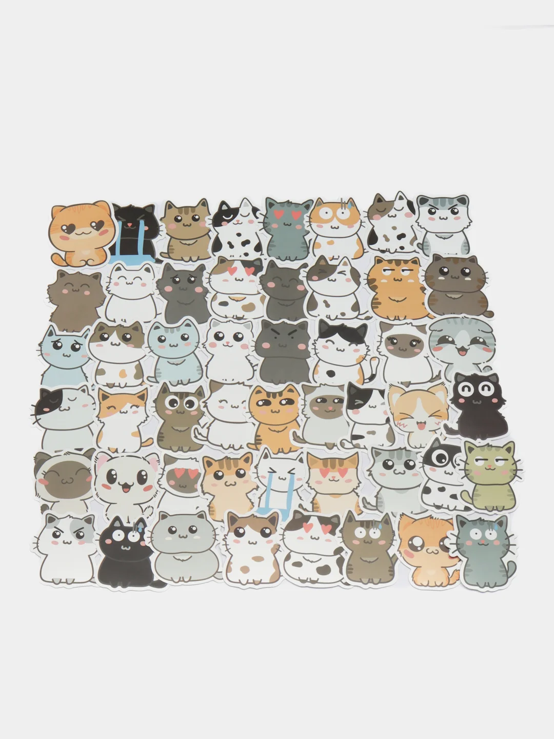 Коралловый набор наклеек с кошками, стикеры котики и лапки, детские, для девочек, 50 штук