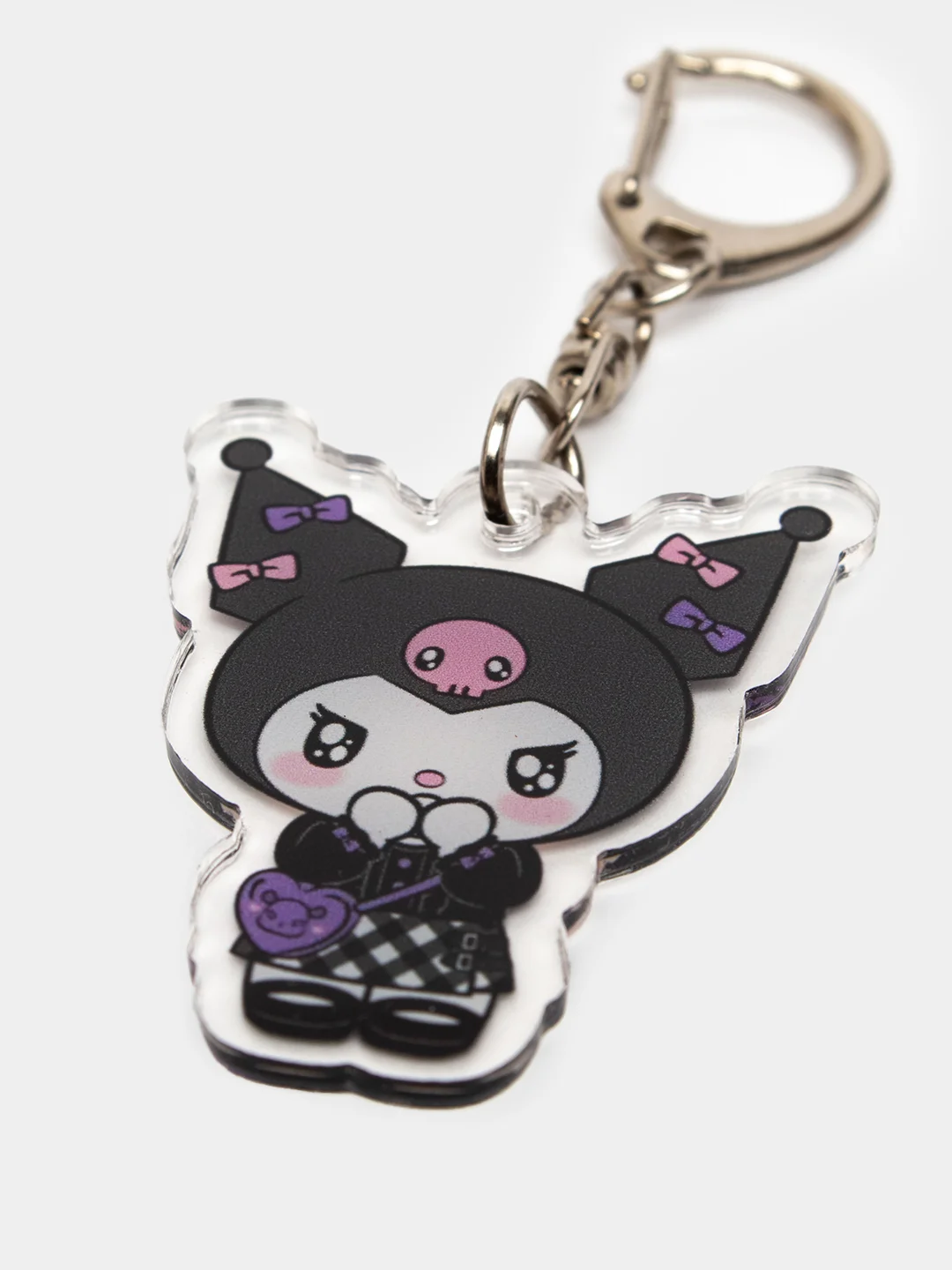 Тёмно-бирюзовый брелок для ключей акриловый Куроми, My Melody, Hello Kitty, двусторонний, аниме брелок