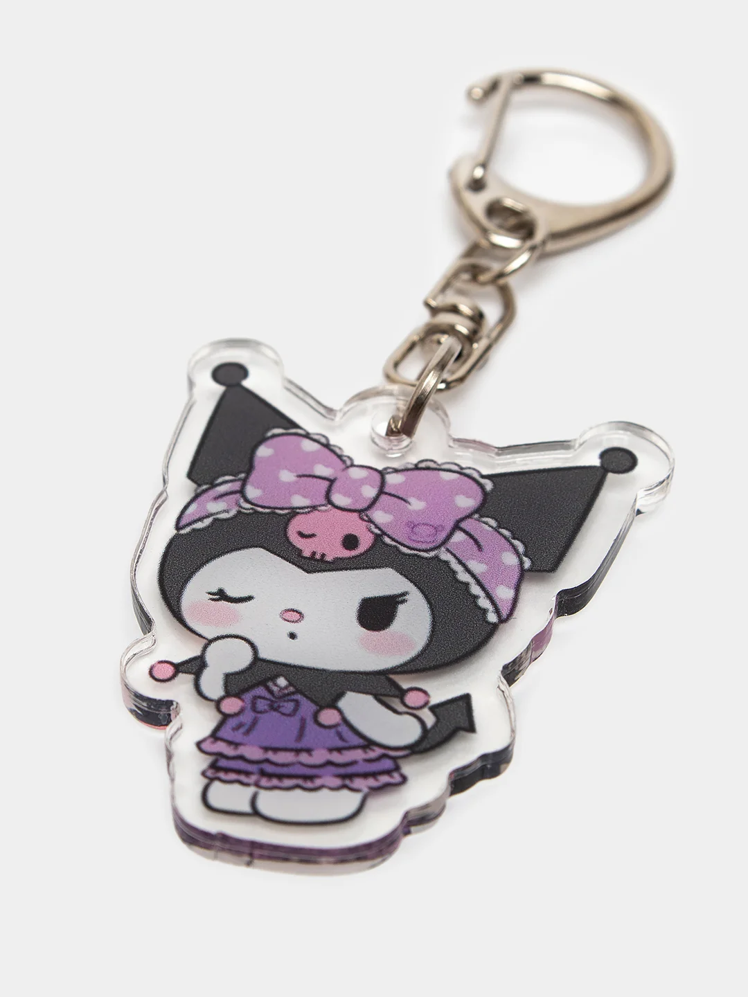 Тёмно-розовый брелок для ключей акриловый Куроми, My Melody, Hello Kitty, двусторонний, аниме брелок