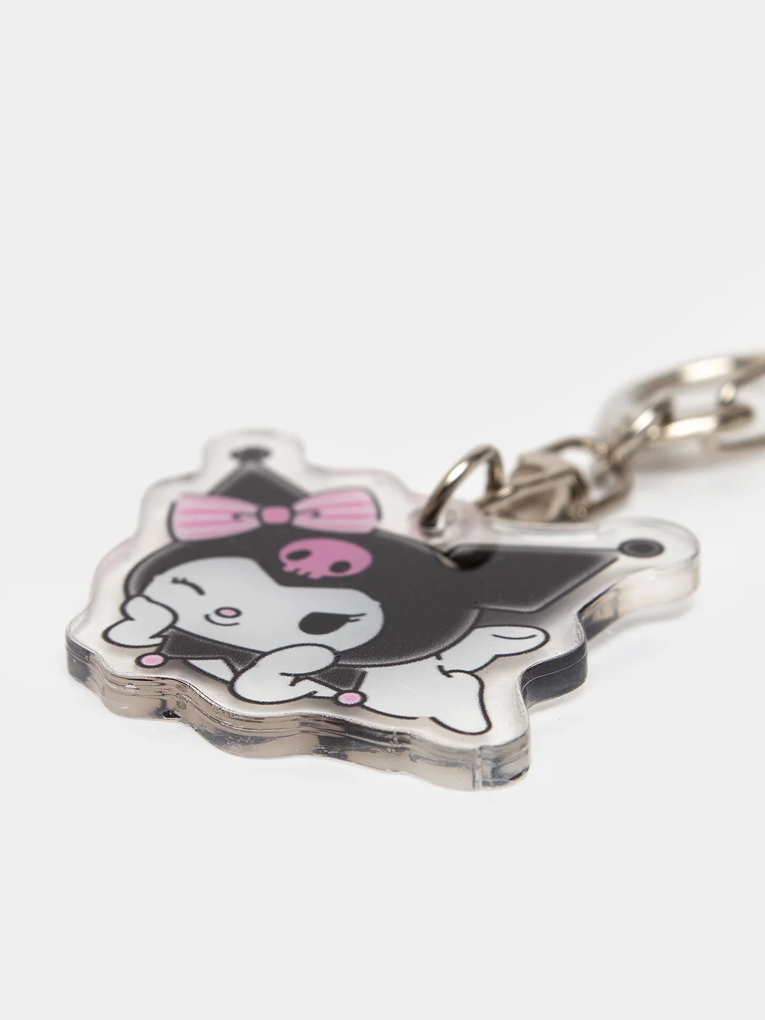 Черный брелок для ключей акриловый Куроми, My Melody, Hello Kitty, двусторонний, аниме брелок