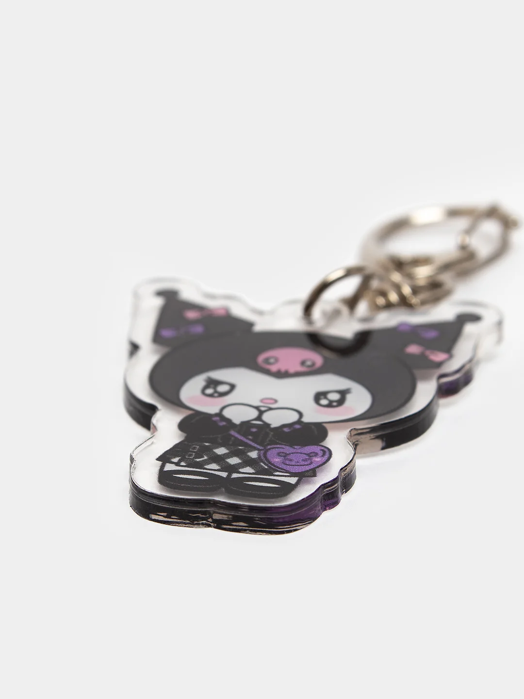 Тёмно-бирюзовый брелок для ключей акриловый Куроми, My Melody, Hello Kitty, двусторонний, аниме брелок