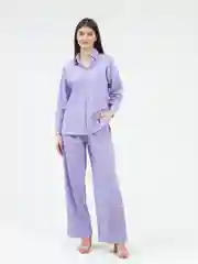 Лавандовый костюм женский: рубашка, брюки