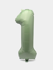 Шар фольгированный "Цифра 1", олива, оливковый Slim, 40"