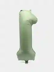 Шар фольгированный "Цифра 1", олива, оливковый Slim, 40"