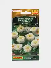 Цинния "Тополино" белая (семена, цветы)
