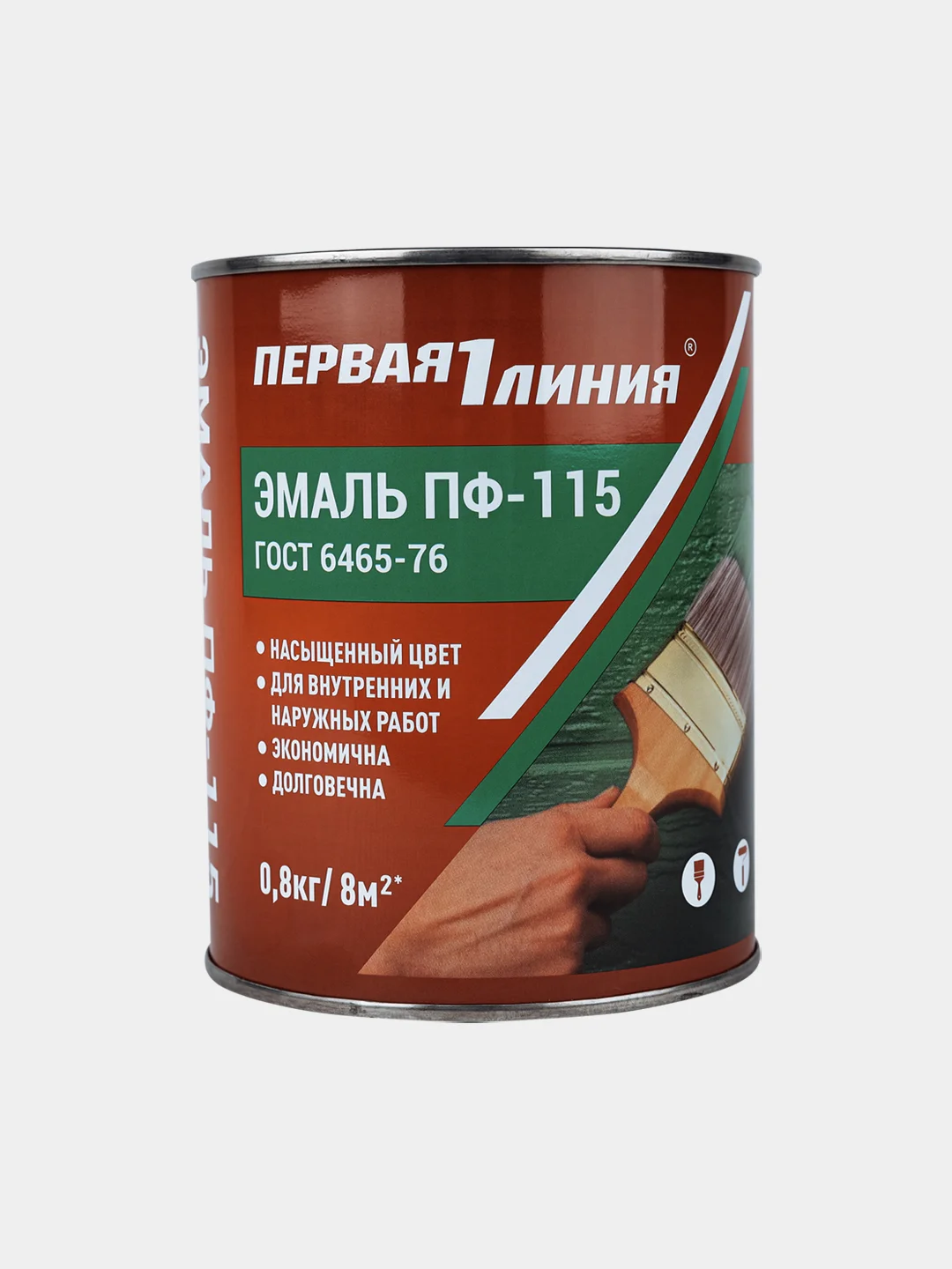 Красный эмаль ПФ-115 Первая линия, для наружних и внутренних работ