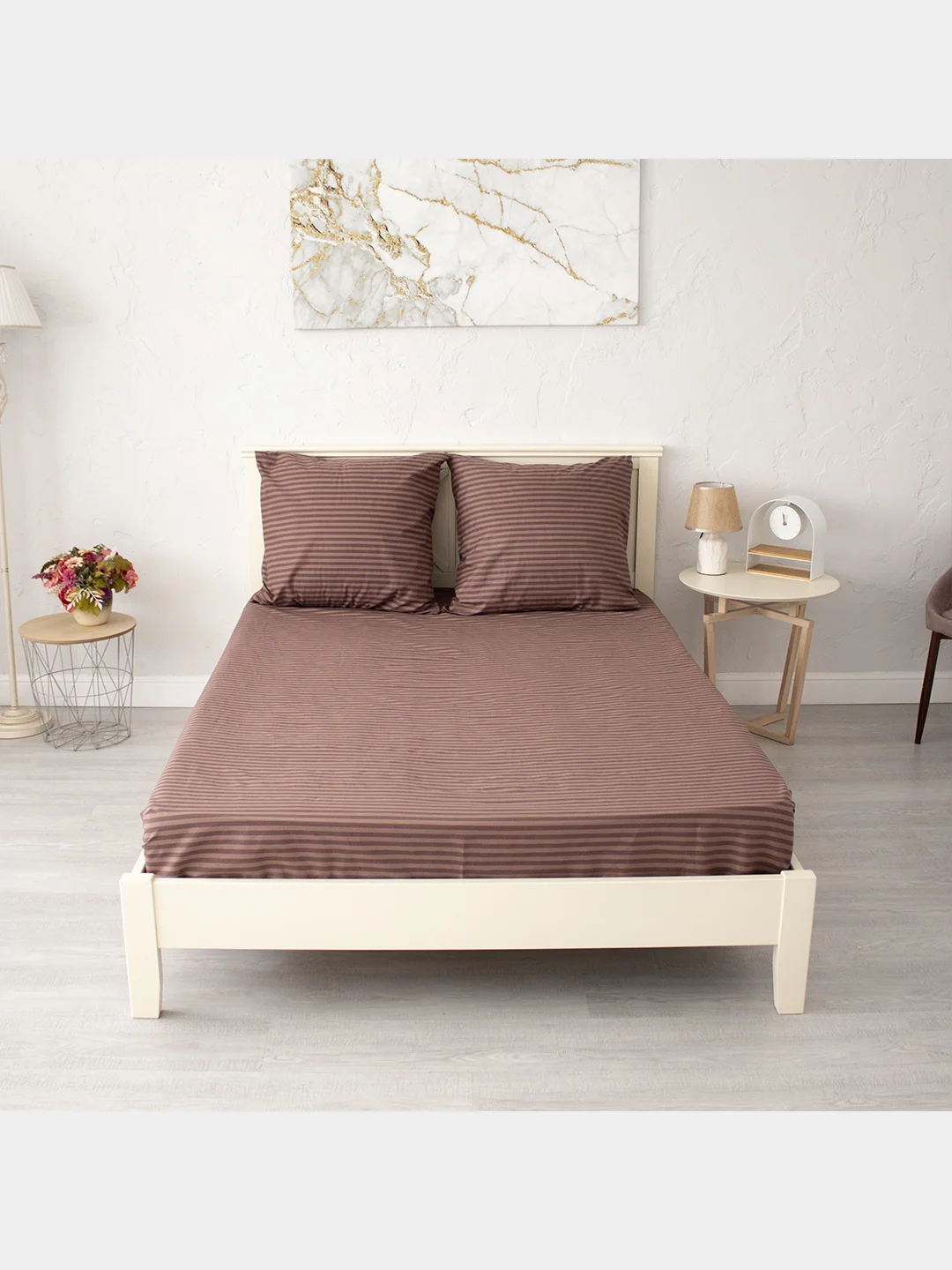 Коричневый комплект постельного белья Cotton Nights Sweet Dreams, хлопок