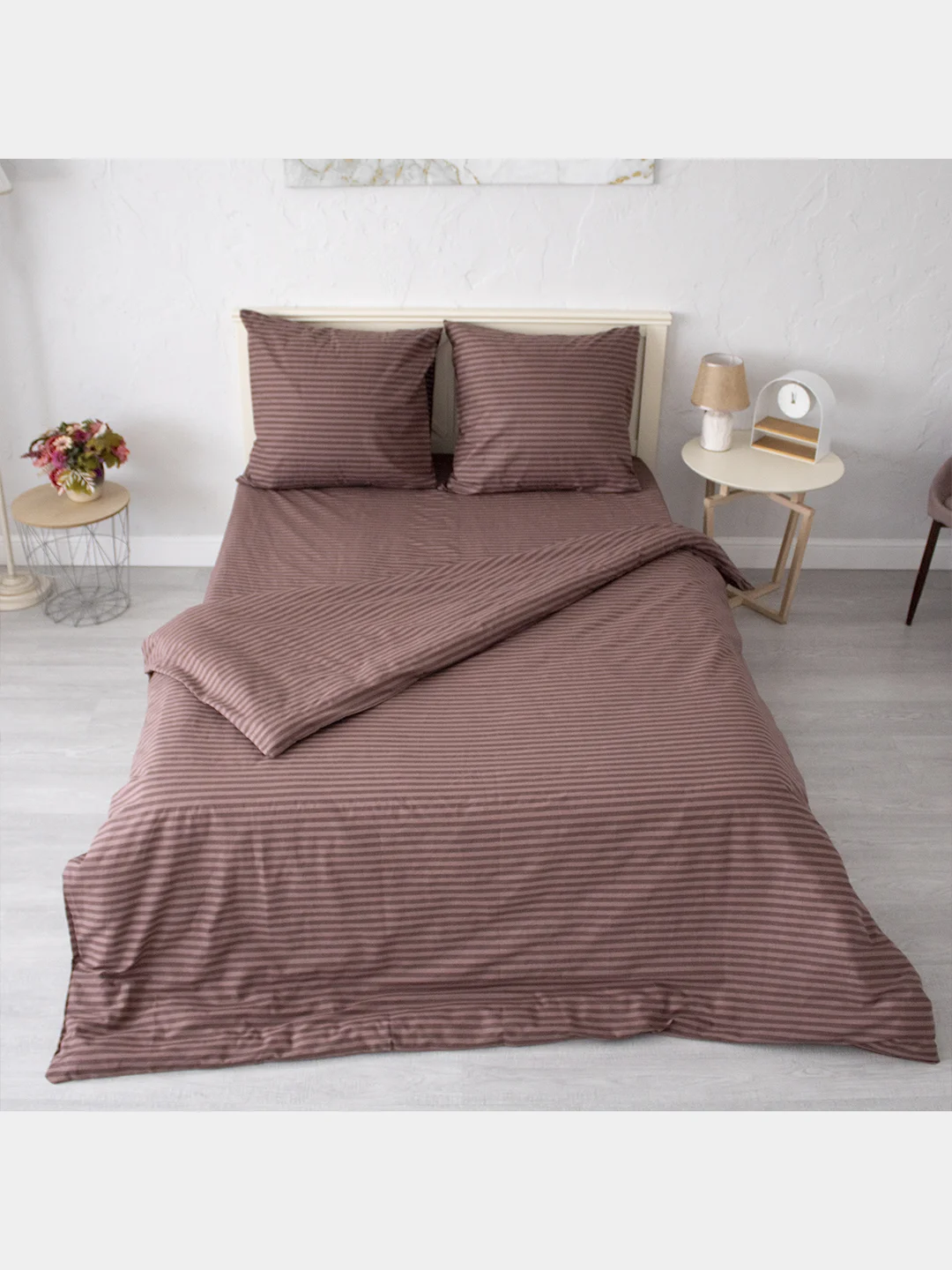 Коричневый комплект постельного белья Cotton Nights Sweet Dreams, хлопок