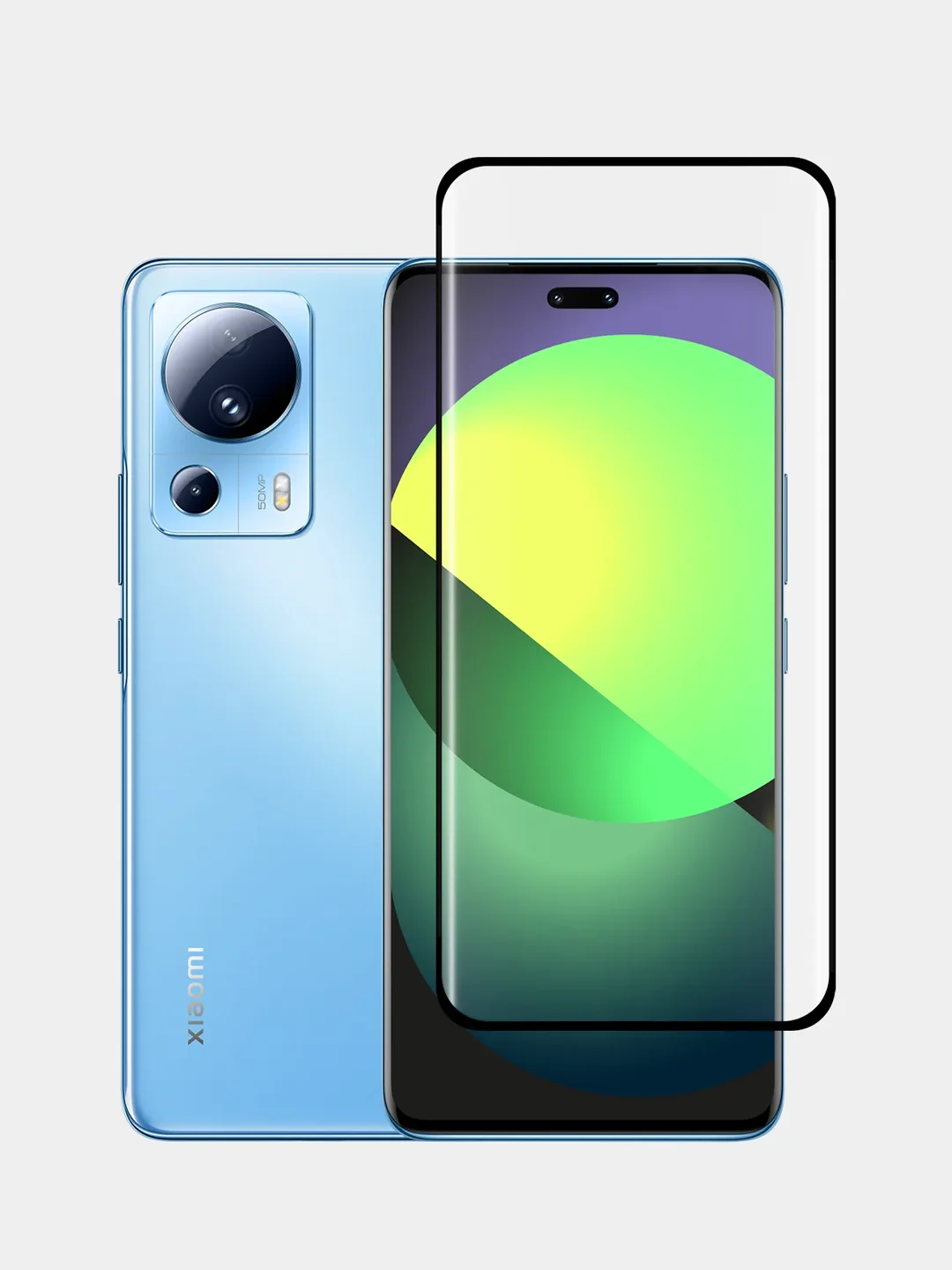 Прозрачный 1-2 шт Стекло 3D для Xiaomi 13 Lite защитное BROSCORP со шпателем и рамкой олеофобное