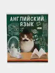 Тёмно-зелёный предметные тетради, 48 листов, забавные звери, со справочными материалами, обложка картон