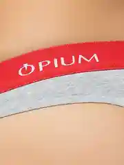 Серый меланж трусы женские стринги OPIUM