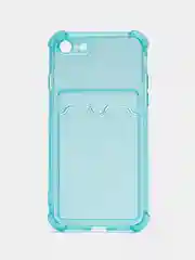 Бирюзовый чехол для iPhone 7, 8, SE 2020, с карманом для карт
