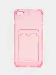 Розовый чехол для iPhone 7,8 PLUS с карманом для карт