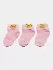 Розовый тонкие носки с отворотом, для новорожденных, однотонные, 3 пары, 0-6 месяцев, Zeyno Baby