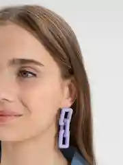 Лавандовый серьги-цепочка, акриловые, цветные