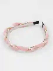 Розовый ободок с жемчугом