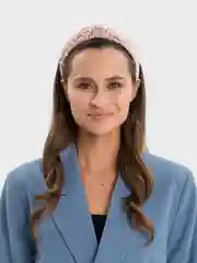 Розовый ободок с жемчужинами