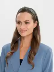 Зеленый ободок для волос "Мелкие цветы", с узелком