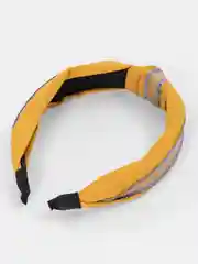 Желтый ободок для волос с узелком
