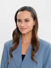 Синий ободок для волос, тонкий, атласный