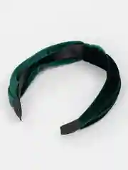 Зеленый ободок с узелком, бархатный, для волос