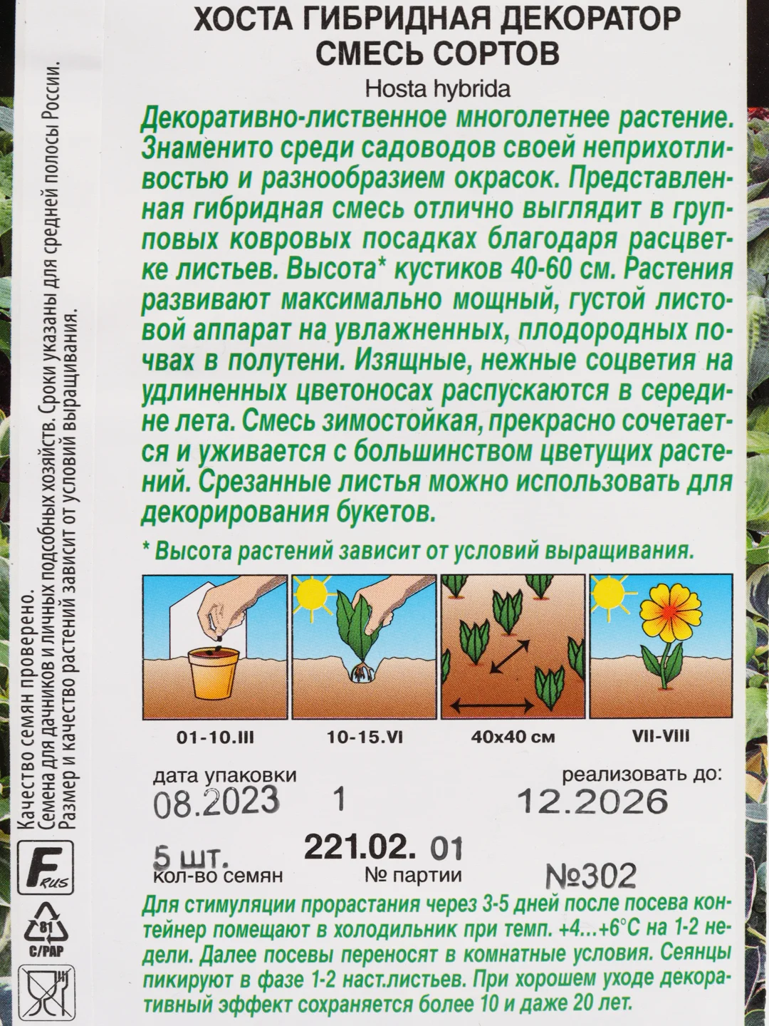 Хоста "Декоратор", смесь сортов (семена, цветы)