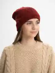 Бордовый шапка женская, двухслойная, на весну и зиму, однотонная, 5 цветов
