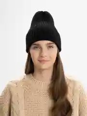 Черный шапка однотонная, унисекс