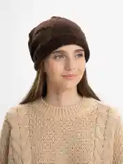Коричневый шапка женская, двухслойная, на весну и зиму, однотонная, 5 цветов