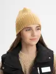 Горчичный шапка однотонная, унисекс
