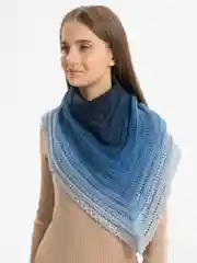 Индиго бактус вязаный,косынка