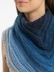 Индиго бактус вязаный,косынка