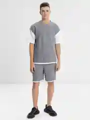 Тёмно-серый комплект мужской: футболка и шорты Mens