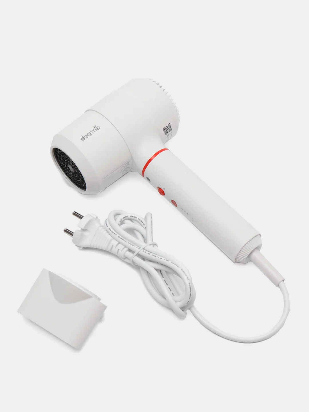Белый фен профессиональный с насадкой диффузором Xiaomi Deerma DEM-CF30W