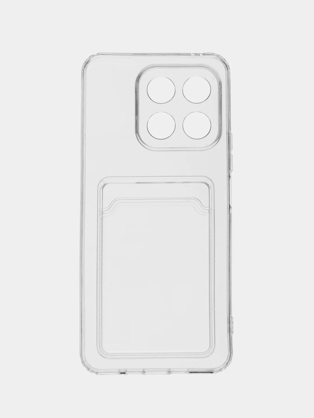 Прозрачный чехол для Honor X8a силиконовый BROSCORP с карманом для карт и защитой камер, картхолдер