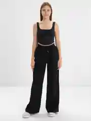Черный брюки женские палаццио, спортивные, широкие Sharmin