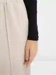 Синий топ с длинными рукавами, в рубчик