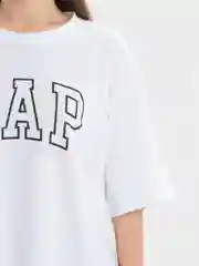 Белый футболка свободного кроя, однотонная, oversize с принтом GAP