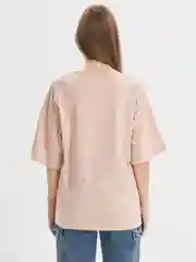 Бежевый футболка свободного кроя, однотонная, oversize с принтом GAP