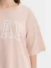 Бежевый футболка свободного кроя, однотонная, oversize с принтом GAP