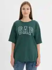 Тёмно-зелёный футболка свободного кроя, однотонная, oversize с принтом GAP