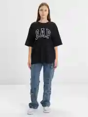 Черный футболка свободного кроя, однотонная, oversize с принтом GAP