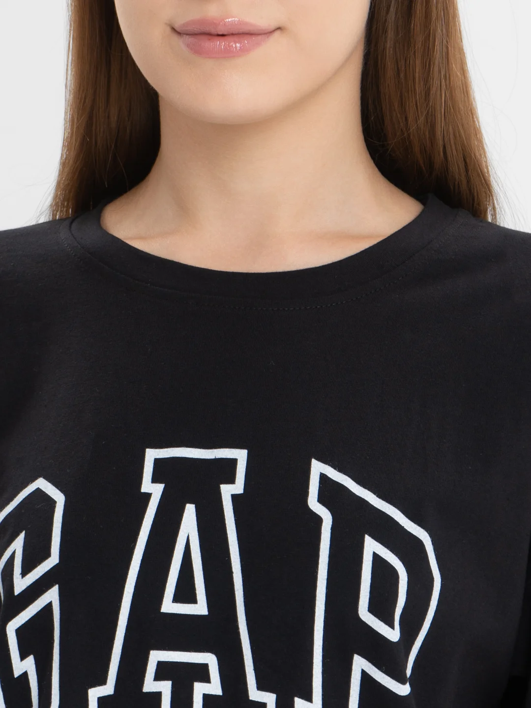 Черный футболка свободного кроя, однотонная, oversize с принтом GAP