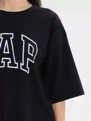 Черный футболка свободного кроя, однотонная, oversize с принтом GAP