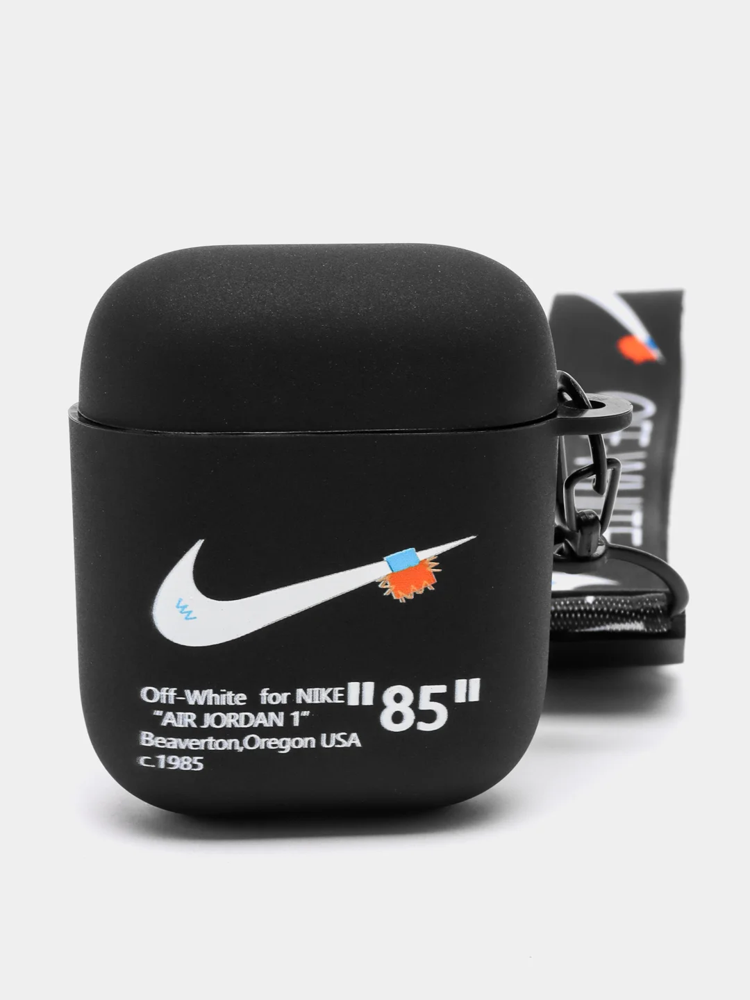 Фиолетовый чехол для наушников Apple AirPods 1 / Pro 2 / 3 силиконовый с принтом Nike sport (найк))