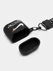 Фиолетовый чехол для наушников Apple AirPods 1 / Pro 2 / 3 силиконовый с принтом Nike sport (найк))