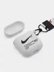 Белый чехол для наушников Apple AirPods 1 / Pro 2 / 3 силиконовый с принтом Nike sport (найк))
