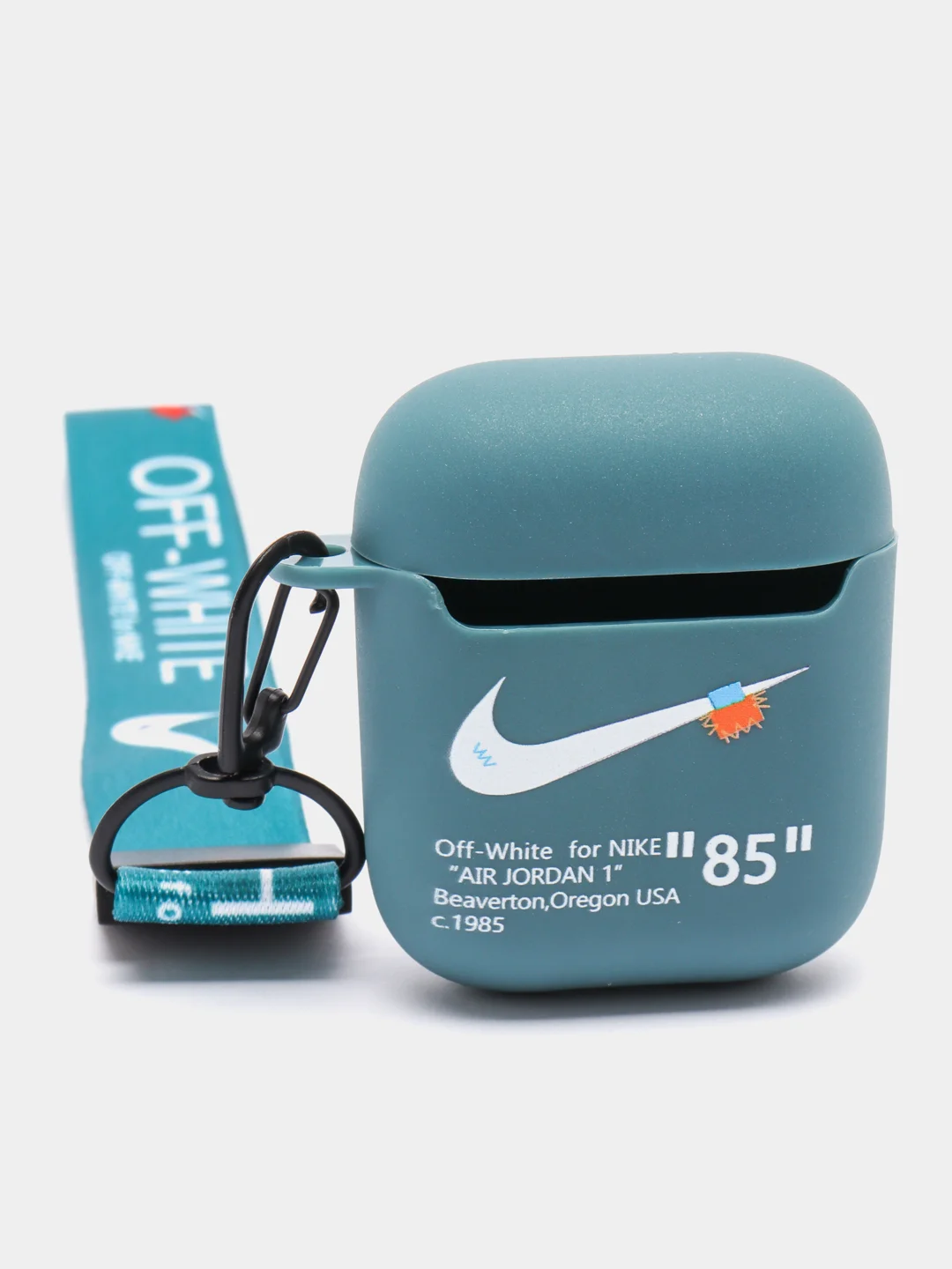 Лесной зеленый чехол для наушников Apple AirPods 1 / Pro 2 / 3 силиконовый с принтом Nike sport (найк))