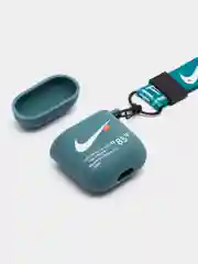 Лесной зеленый чехол для наушников Apple AirPods 1 / Pro 2 / 3 силиконовый с принтом Nike sport (найк))