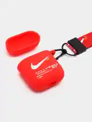 Красный чехол для наушников Apple AirPods 1 / Pro 2 / 3 силиконовый с принтом Nike sport (найк))
